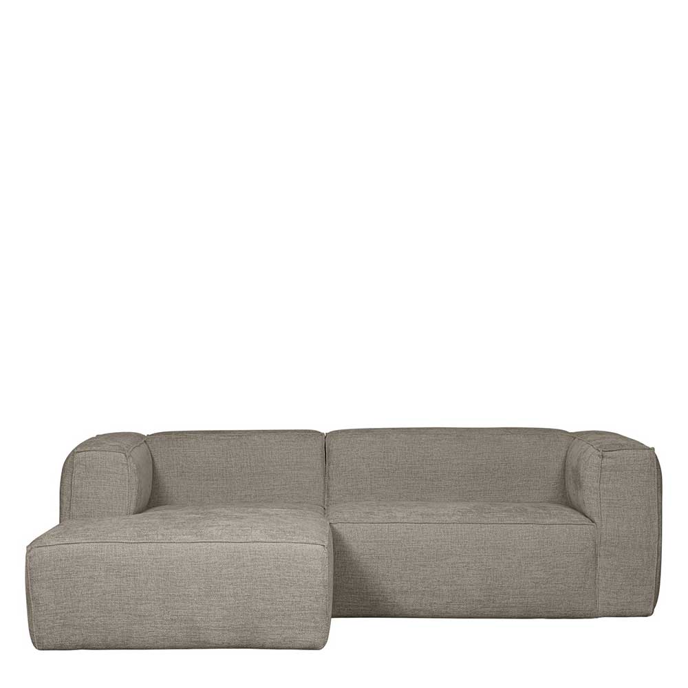 Ecksofa Anzaroty in Beigegrau aus meliertem Webstoff