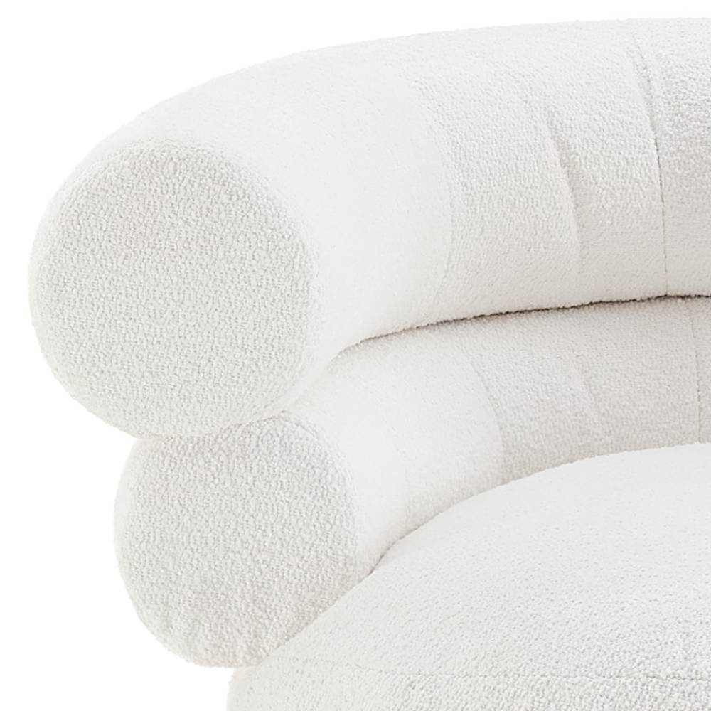 Skandi Design Sessel Flacona in Weiß aus Boucle Stoff