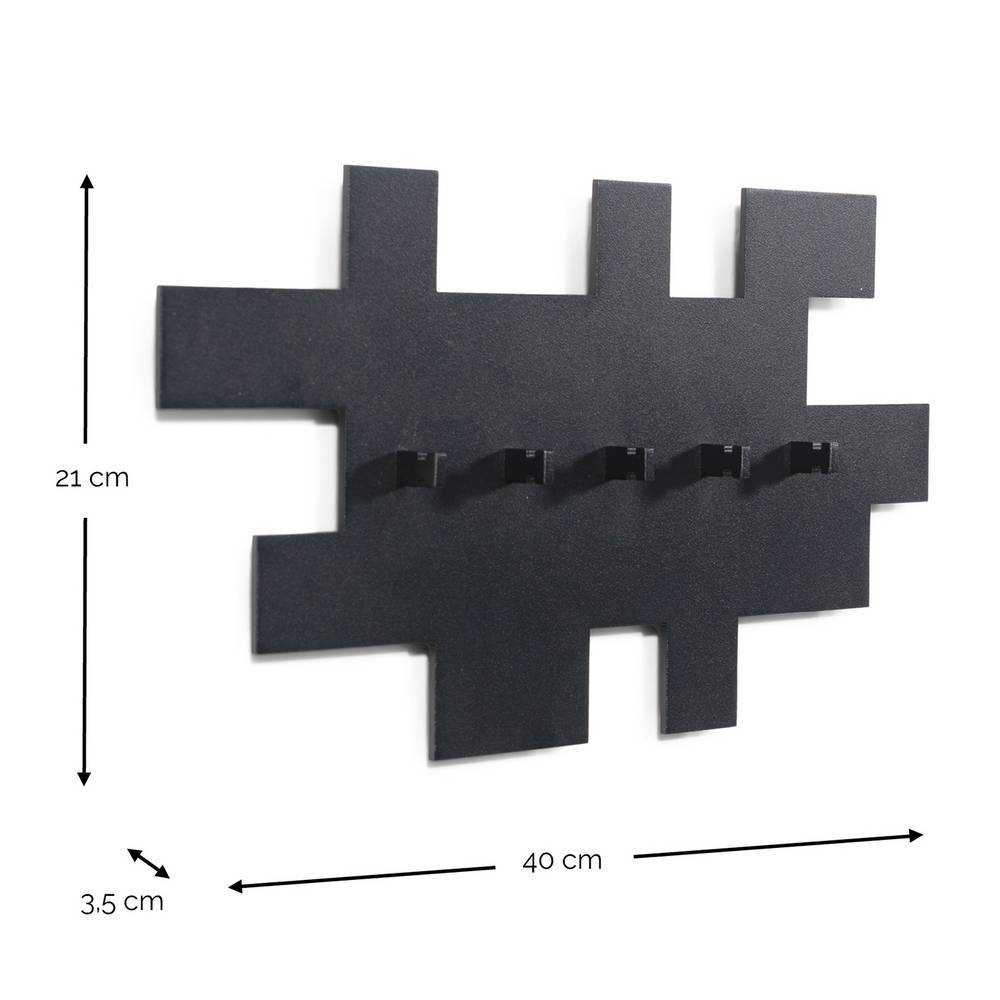 Wandgarderobe Parida in modernem Design mit 5 Kleiderhaken