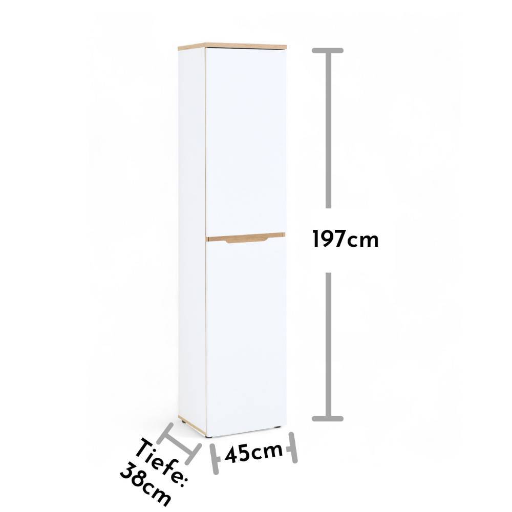 Officeschrank Mariocavo 197 cm hoch und 45 cm breit