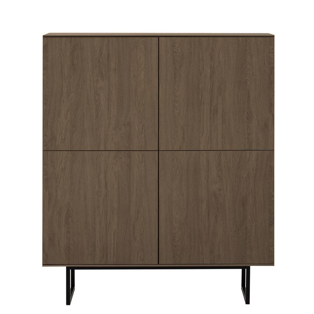 Wohnzimmerschrank Anuta in Nussbaumfarben 137 cm hoch
