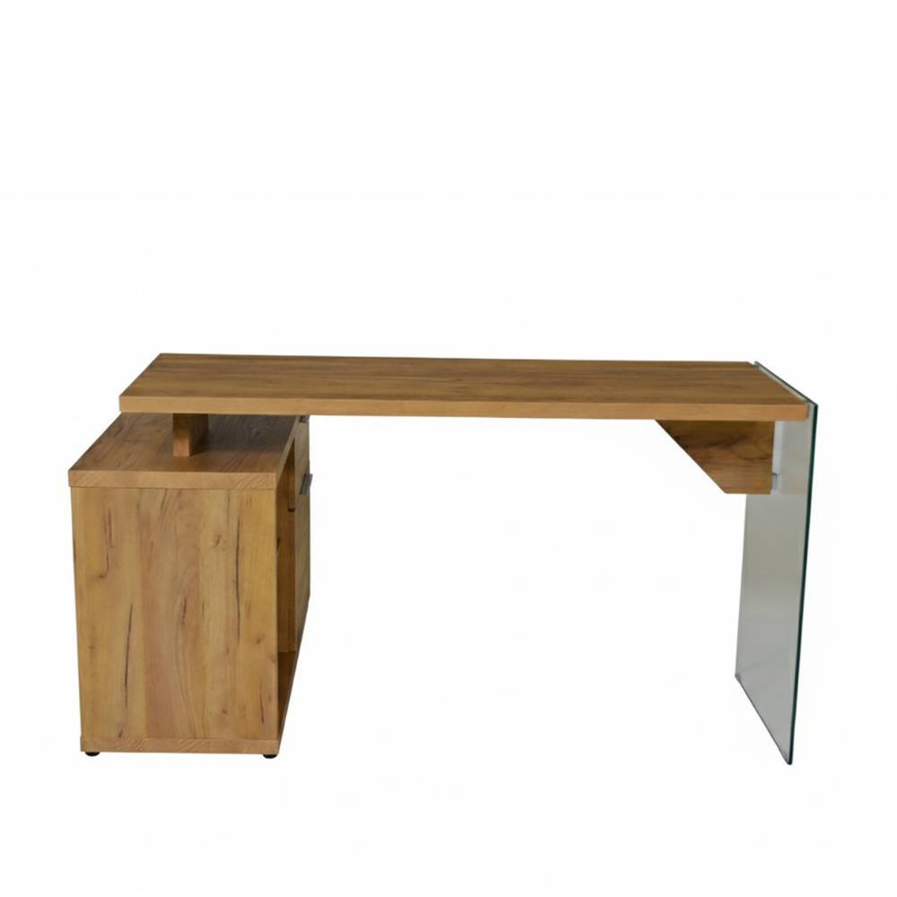 Designschreibtisch Olenka 142 cm breit mit Druckerablage
