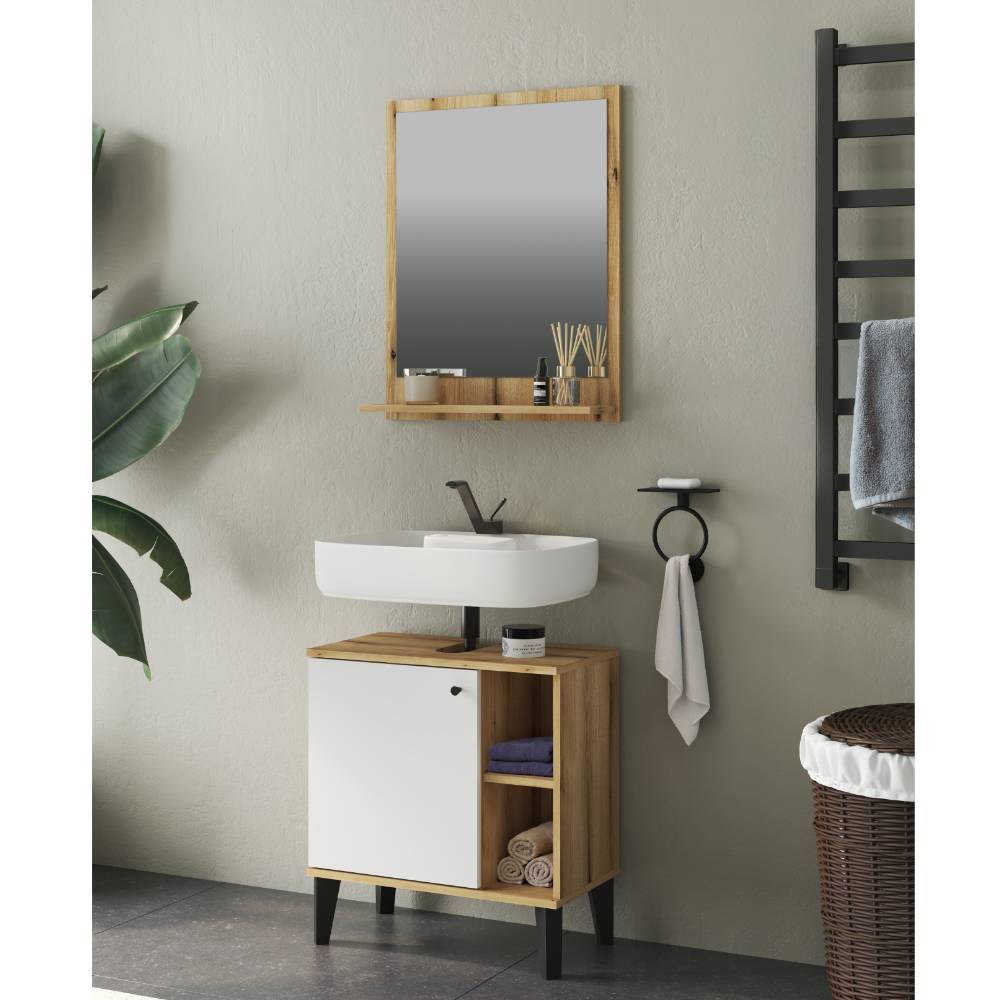 Waschplatz Set Zyret in modernem Design 60 cm breit (zweiteilig)