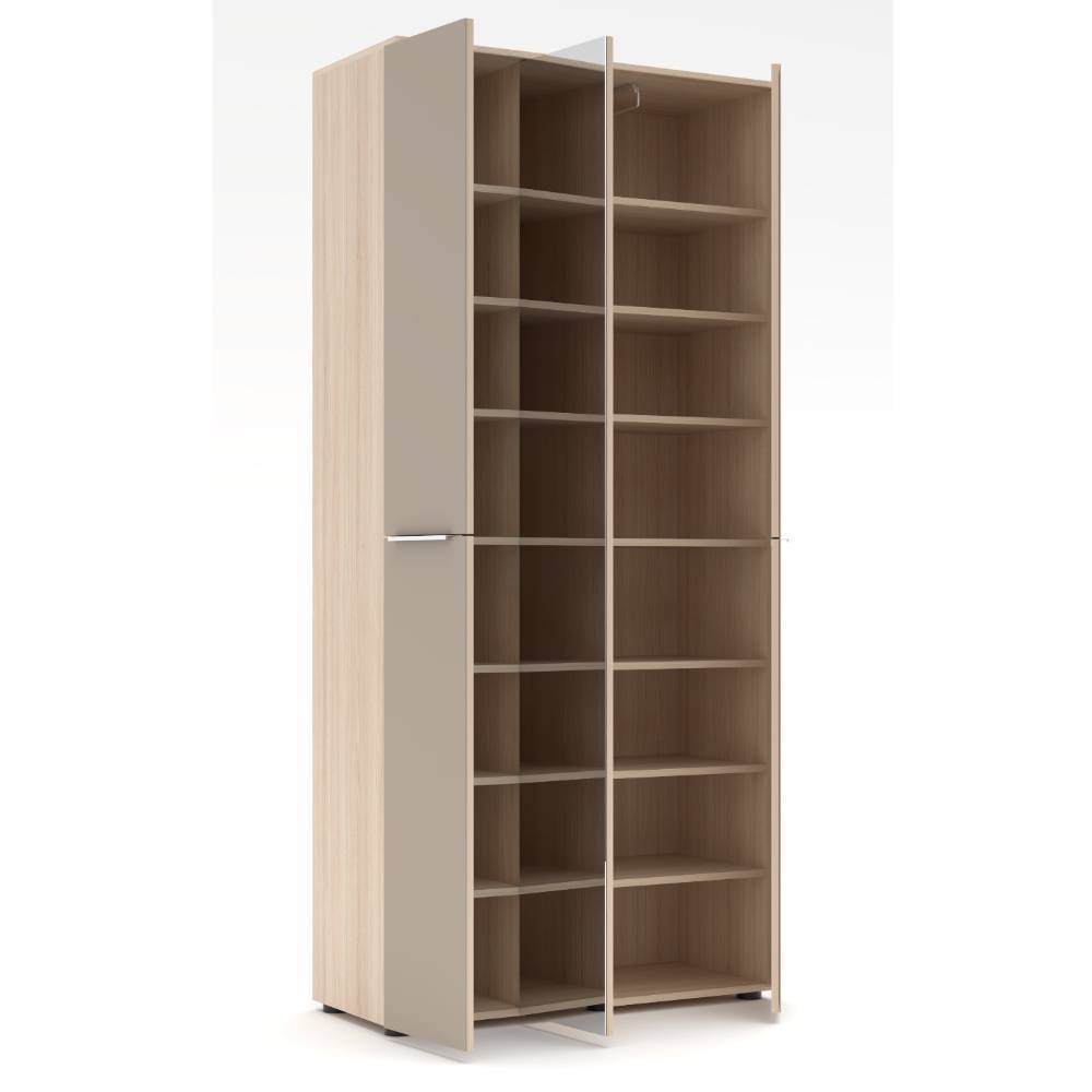 Garderobenschuhschrank Daniele mit Spiegeltür 196 cm hoch