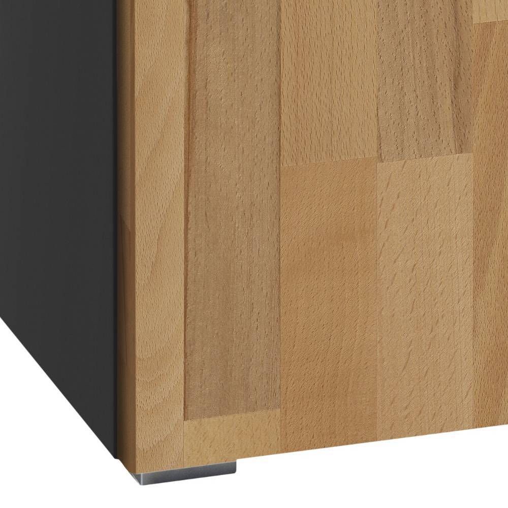 Schrank Flurina in Kernbuchefarben und Anthrazit