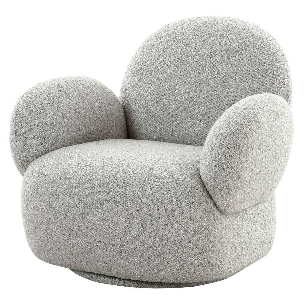 Einzelsessel Andra aus Boucle Stoff drehbar