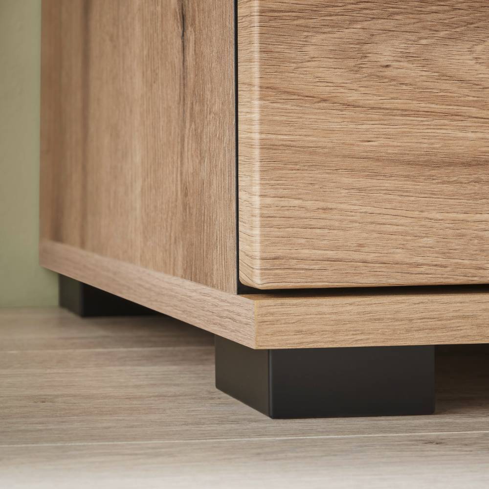 TV Wohnwand Cemutra in modernem Design - Eichefarben (vierteilig)