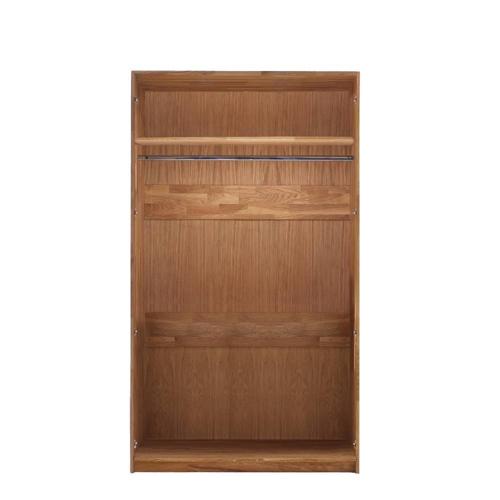 Massiver Holzkleiderschrank Snoba in Wildeichefarben 218 cm hoch