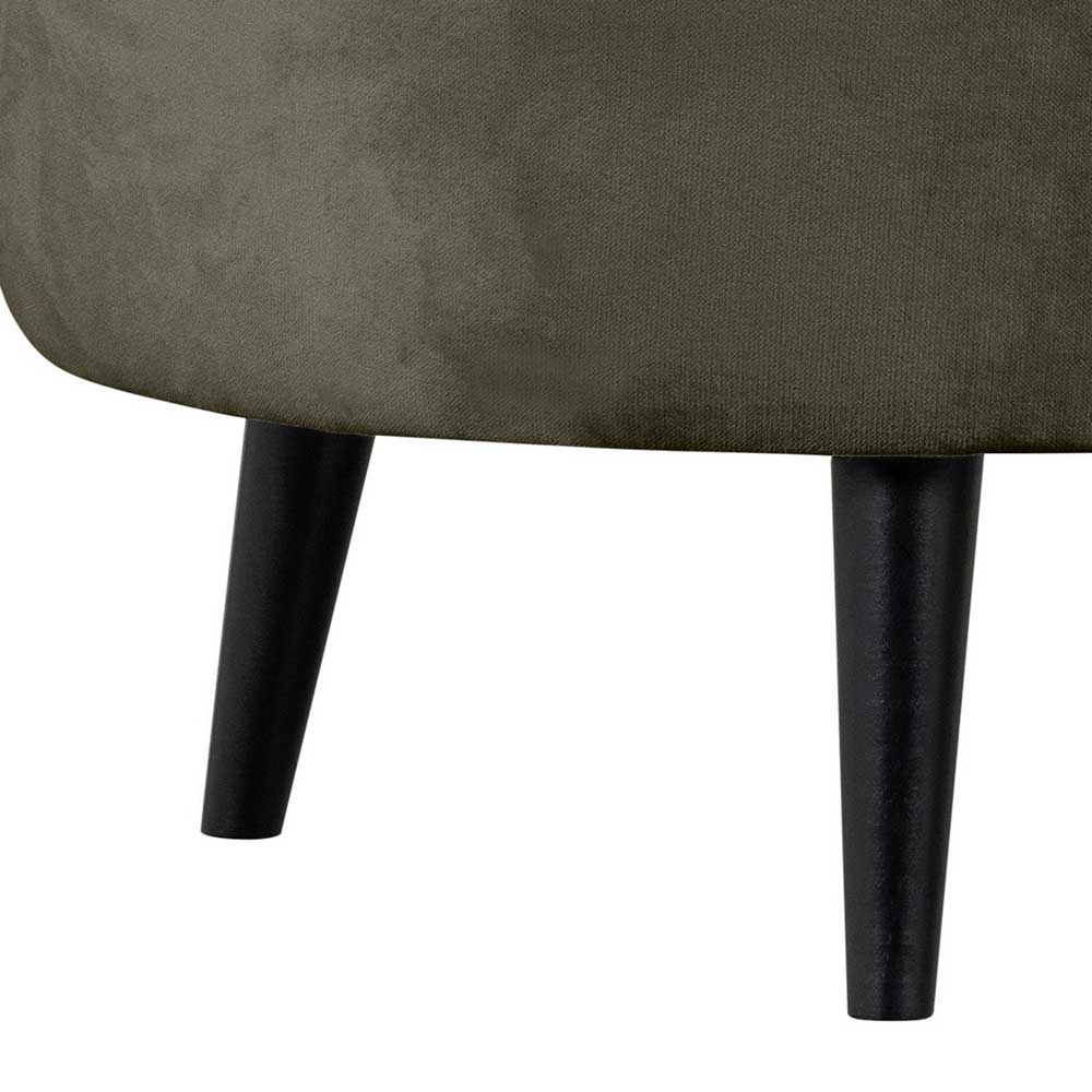 Lounge Einsitzer Sofa Corsica in Dunkelgrün Samt Rücken echt bezogen