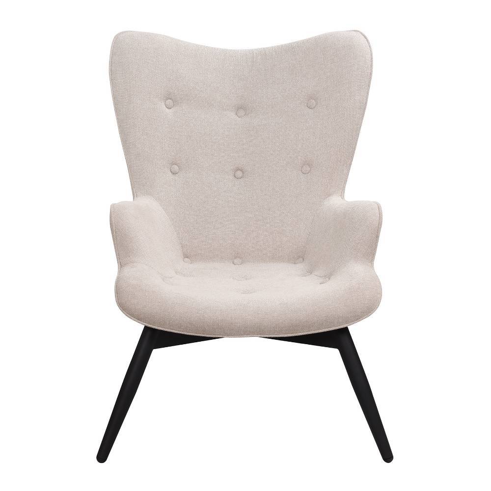 Skandi Design Sessel Magister in Beige und Schwarz