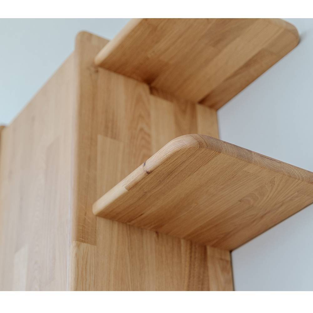 Skandi Design Massivholzregal Temuco aus Eiche Massivholz geölt