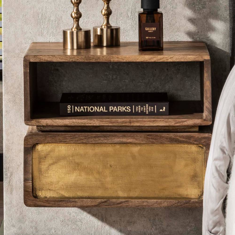 Nachttisch Eifrom aus Mangobaum Massivholz im Industry und Loft Stil