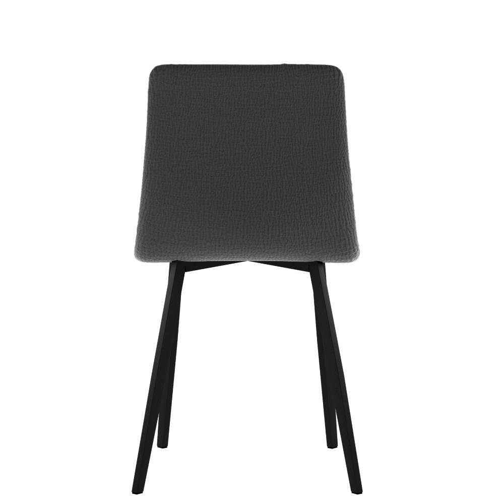 Polsterstuhl Esszimmer Francy in Dunkelgrau mit Gestell aus Metall (4er Set)