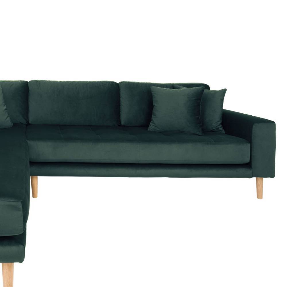 L Sofa Casiana in Dunkelgrün 257 cm breit