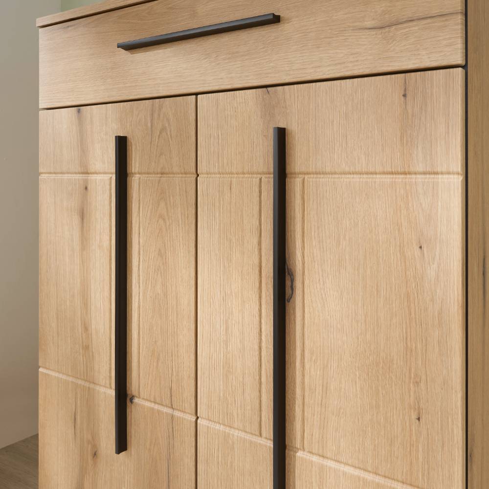Garderobe Nemphia in Eichefarben inklusive Sitzpolster Auflage (fünfteilig)
