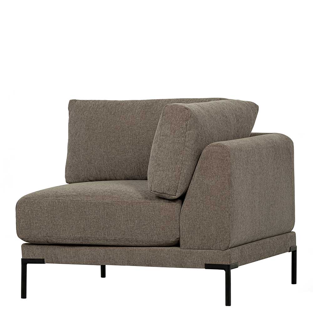 Eckelement Modul Sofa Udjaca in Taupe mit Vierfußgestell aus Metall
