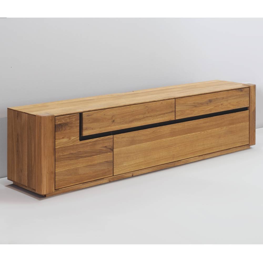 TV Board Arouca aus Eiche Massivholz mit Klappe