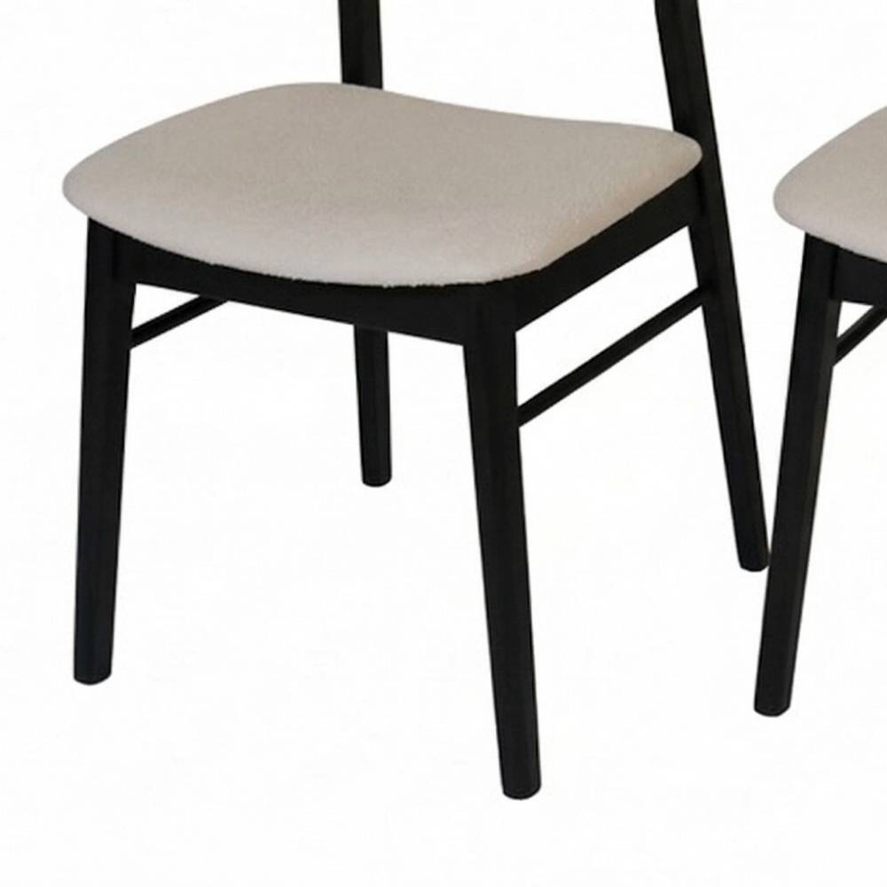 Esszimmerstuhl Foahala in Offwhite aus Boucle Stoff (2er Set)