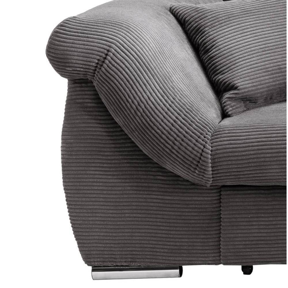 Ecksofa Goal in Grau aus Cord