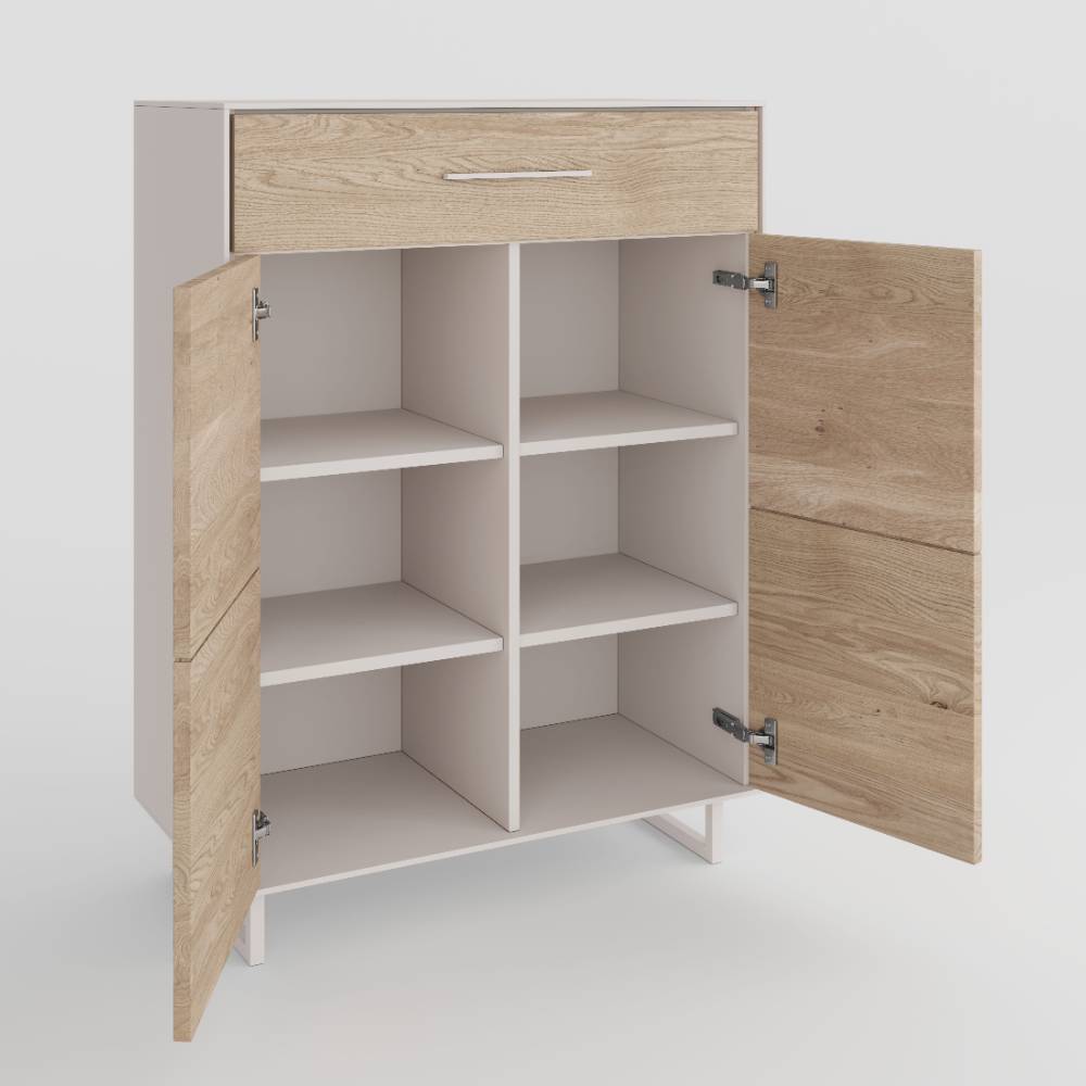Schuhschrank Fortlanda mit einer Schublade und Drehtüren