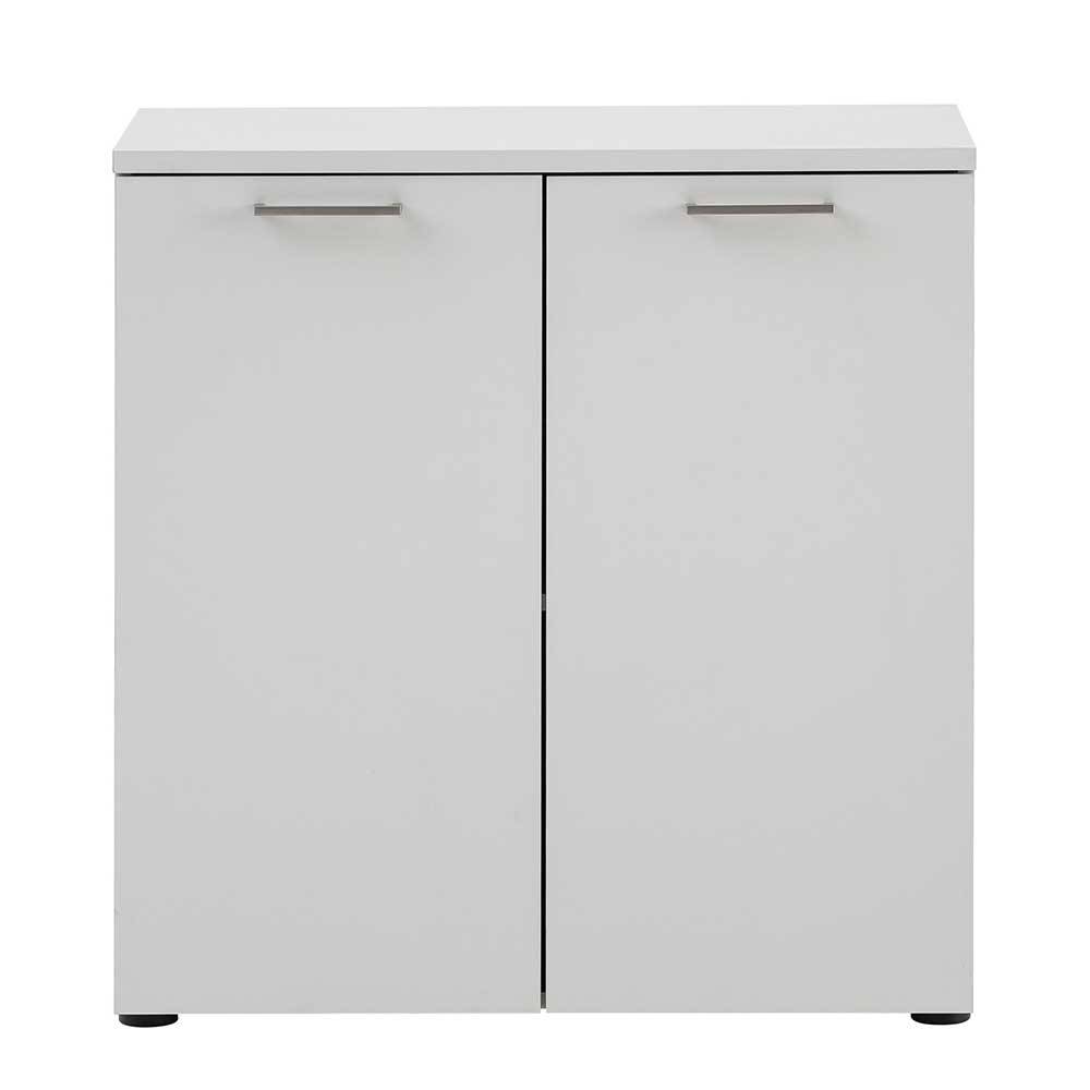 Officeschrank Veziran in Lichtgrau mit Metallgriffen