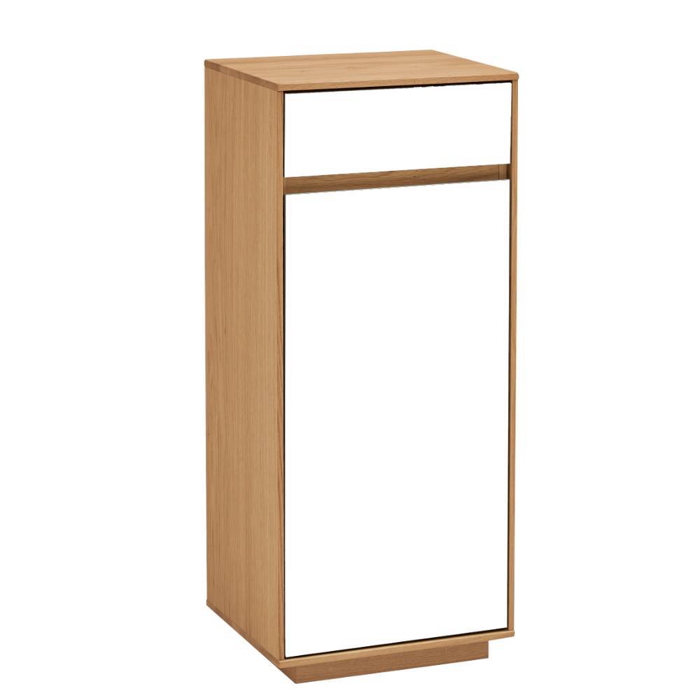 Kleiner Schrank Nikolas in Eiche Bianco und Weiß