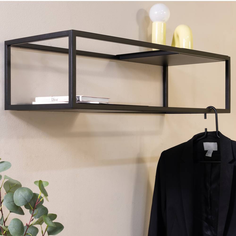 Wandgarderobe schwarz Coriba aus Stahl in modernem Design