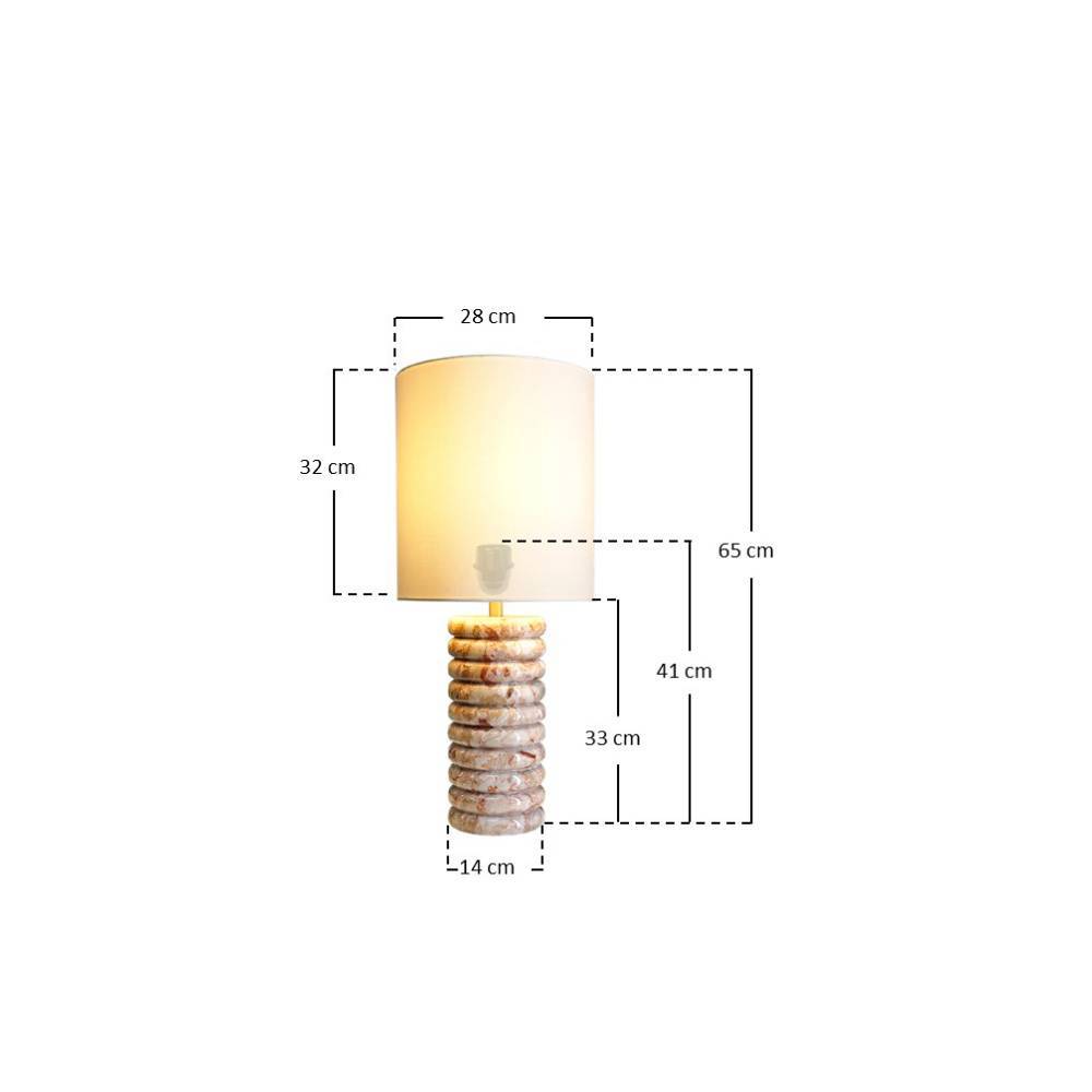 Tischlampe Dascalo aus Marmor 65 cm hoch