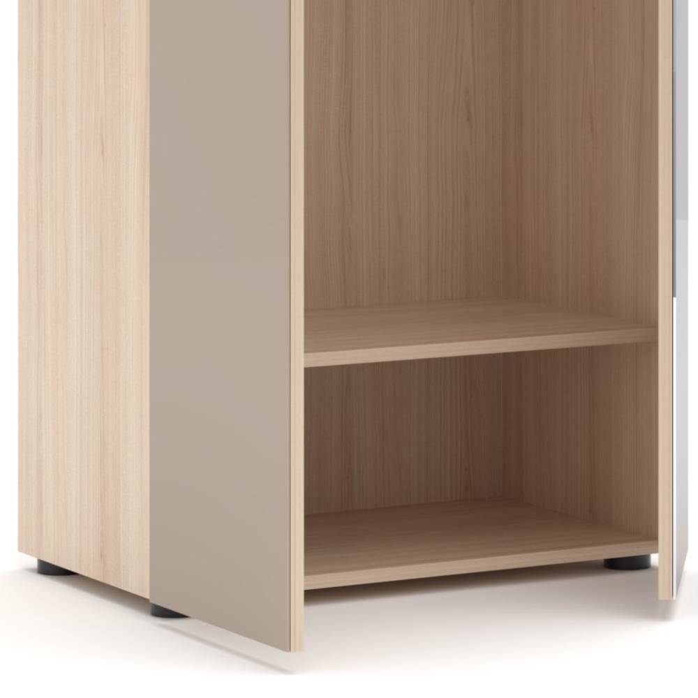 Garderobenschrank Daniele in Hellgrau und Eichefarben