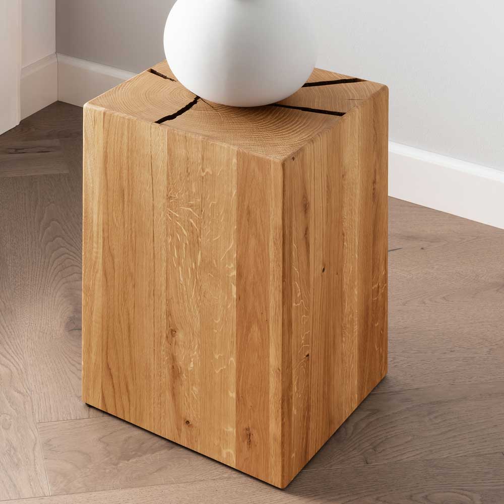 Block Beistelltisch Camilla aus Wildeiche Massivholz 30 cm breit