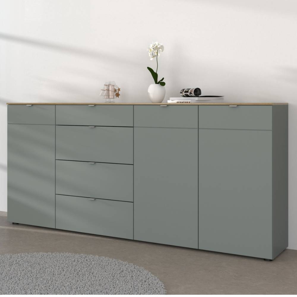 Sidebord Sua in Wildeichefarben und Graugrün