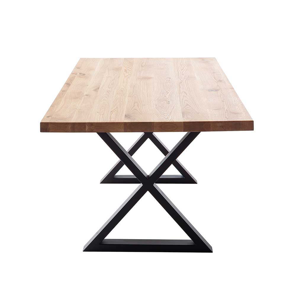 Esstisch Cerbrere mit X Gestell im Industry und Loft Stil
