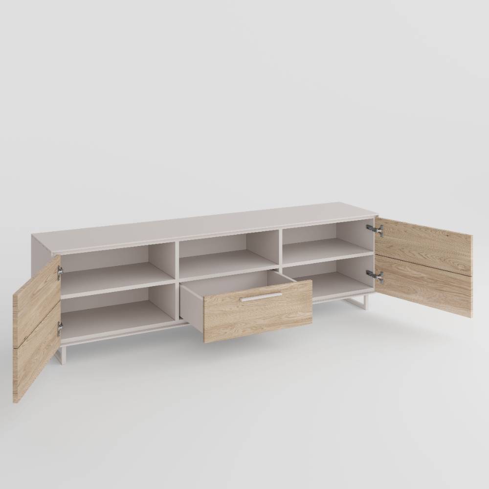 TV Board Fortlanda mit einem offenen Gerätefach in modernem Design