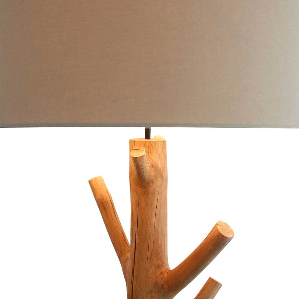 Massivholz Stehlampe Imresla im Skandi Design 175 cm hoch