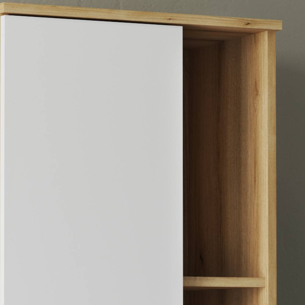 Badezimmer Hochschrank Zyret 190 cm hoch mit vier offenen Fächern