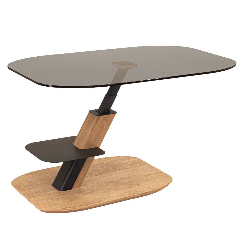 Couchtisch Sugora mit Parsolglas Platte höhenverstellbar