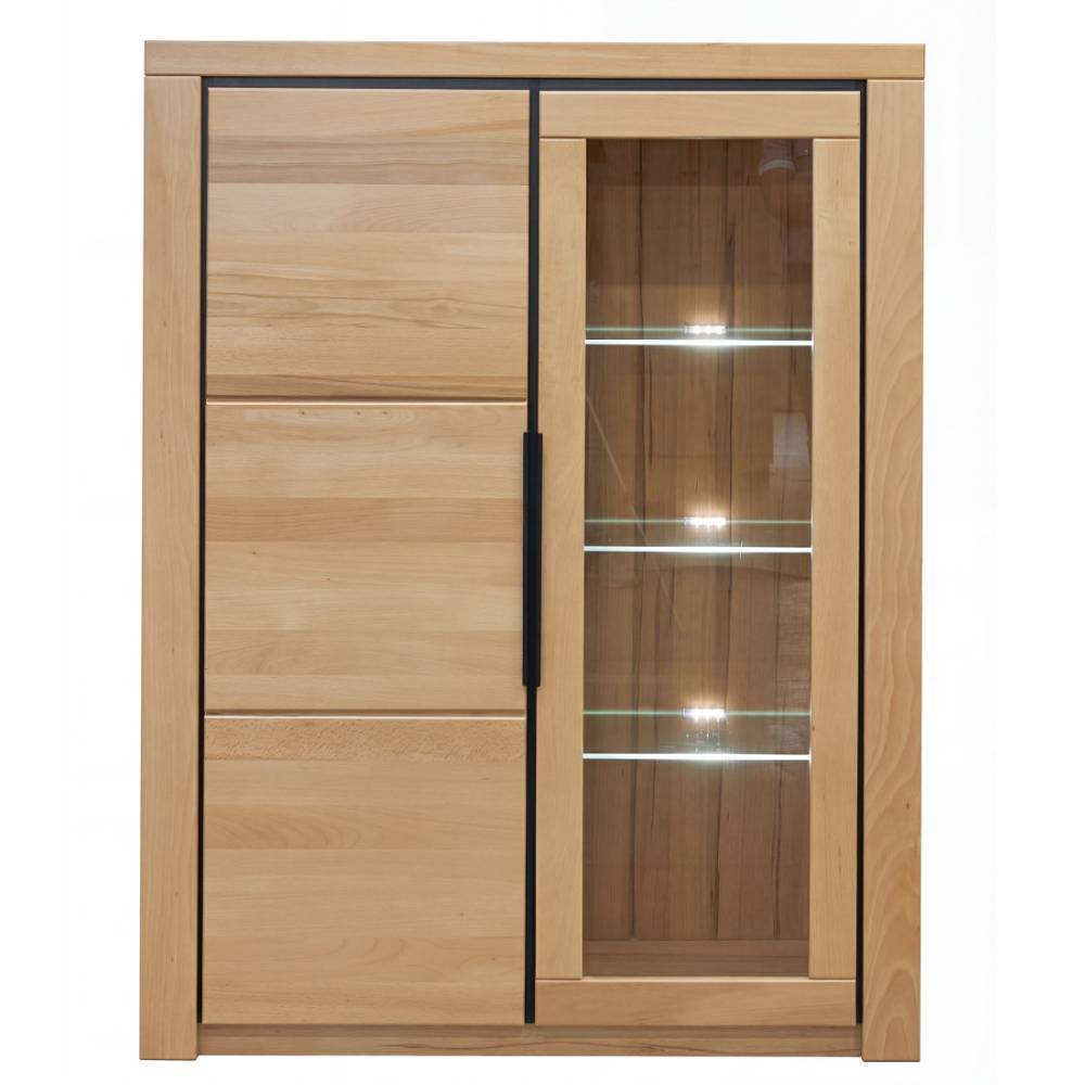Highboard Zella in Kernbuchefarben mit Glastür rechts