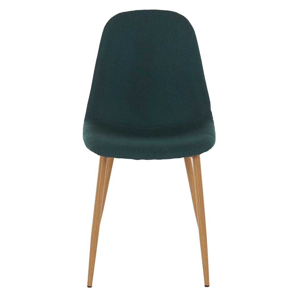 Esszimmer Stühle Adecias in Dunkelgrün und Eichefarben mit Metallgestell (4er Set)