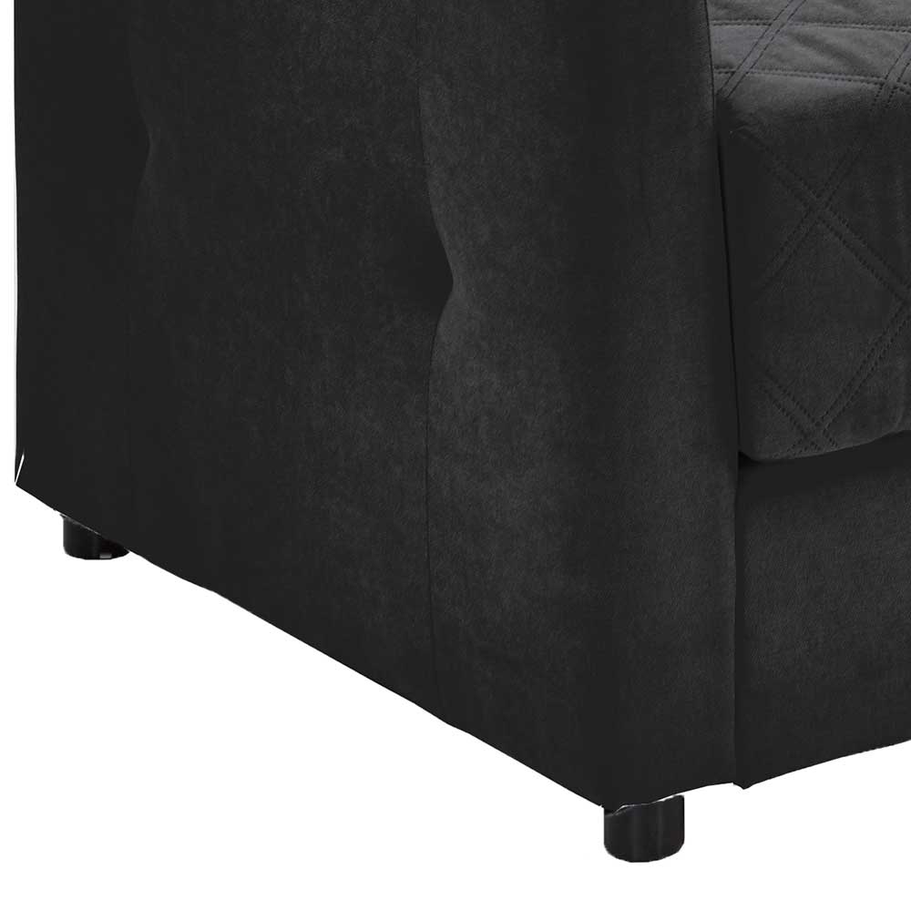 Ausklappbares Sofa Trelanda in Schwarz mit Taschenfederkern