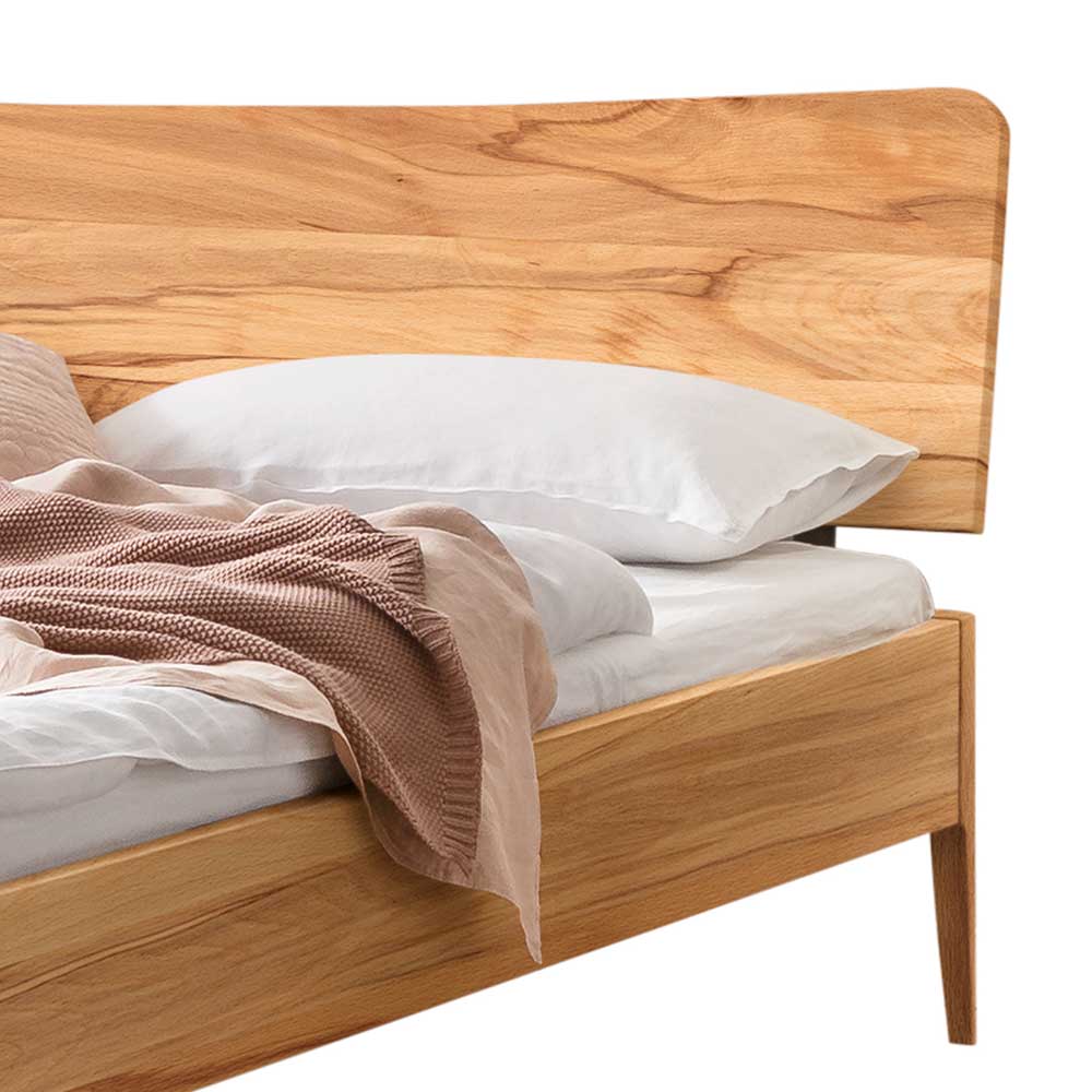 Massives Wildbuche Bett Persona 140x200 cm - 84 cm hoch