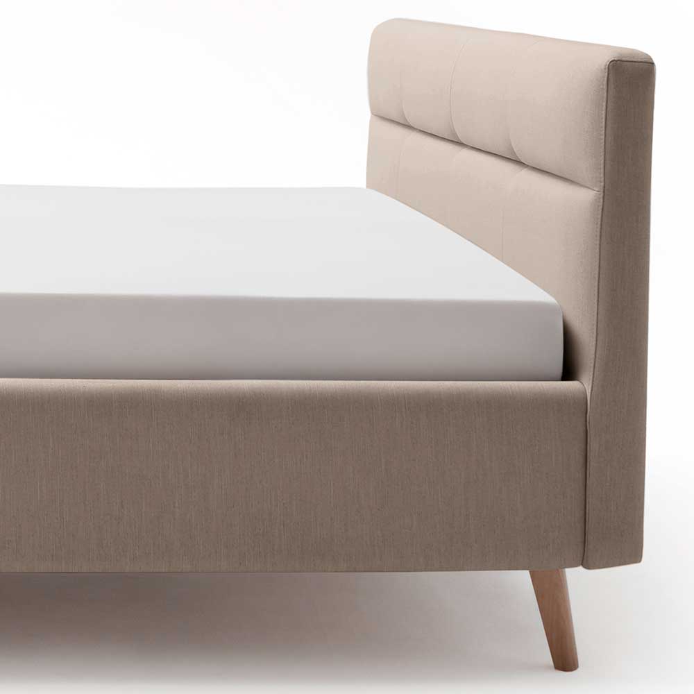 Stauraumbett Ladwica in Beige Webstoff modern