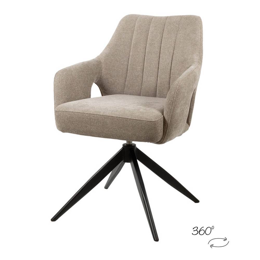 Esszimmerarmlehnstuhl Vitablo um 360 Grad drehbar mit Steppungen (2er Set)