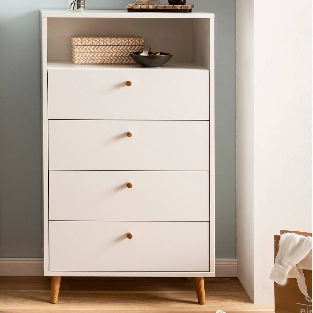 Kommode Linz im Skandi Design mit vier Schubladen