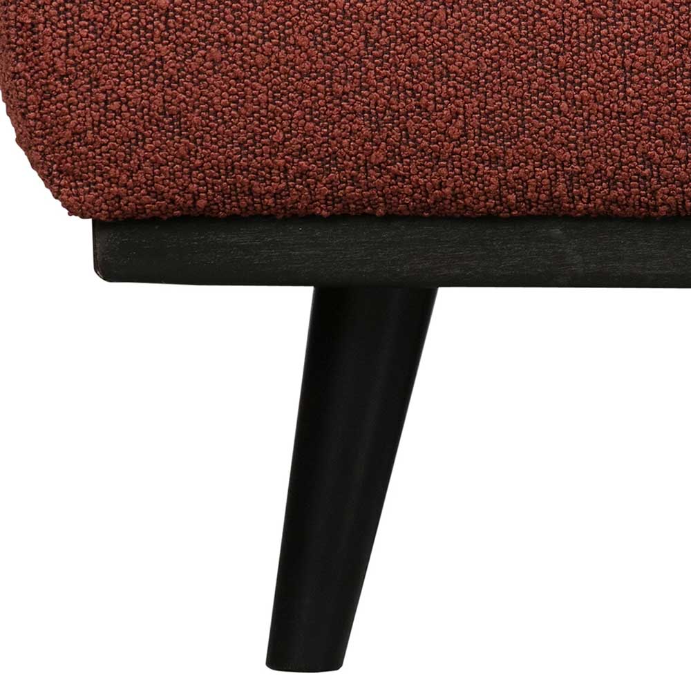 Boucle-Stoff Polsterhocker Kedniel in Rotbraun 80 cm breit