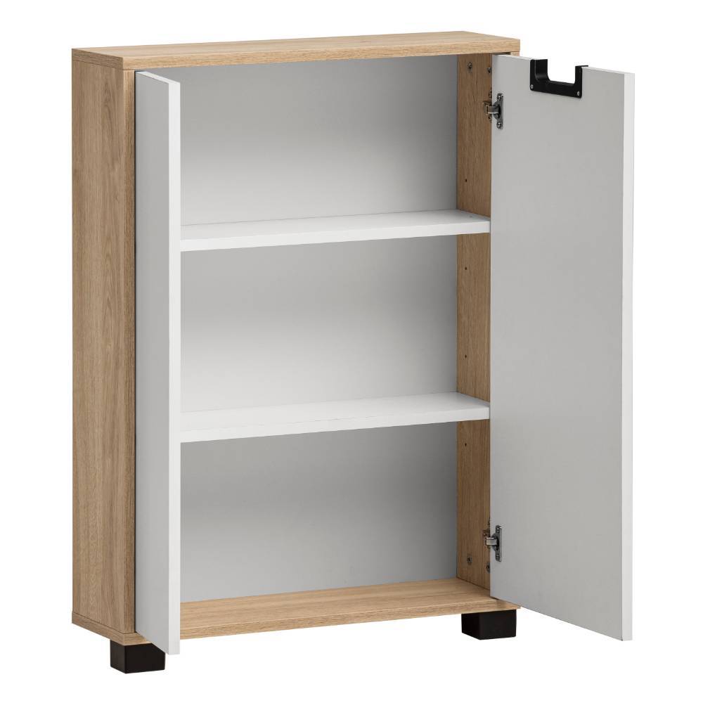 Flurschrank Lavenci in Weiß matt und Weißeiche Optik