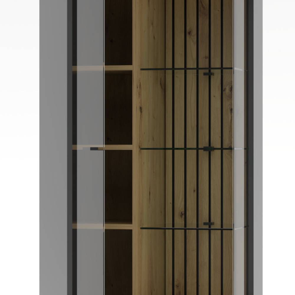 Vitrine Yarisis in Dunkelgrau und modernem Design