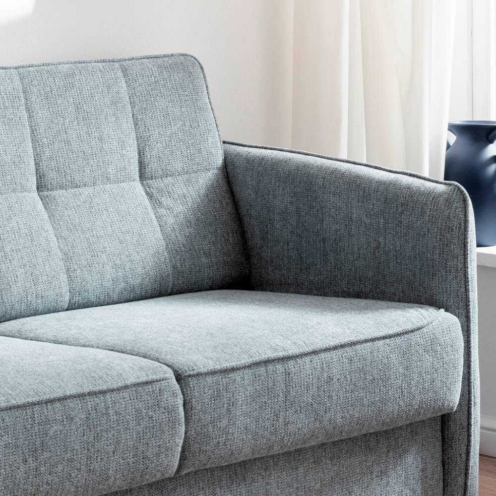 Schlafsofa Natal in Mintgrün mit Steppungen
