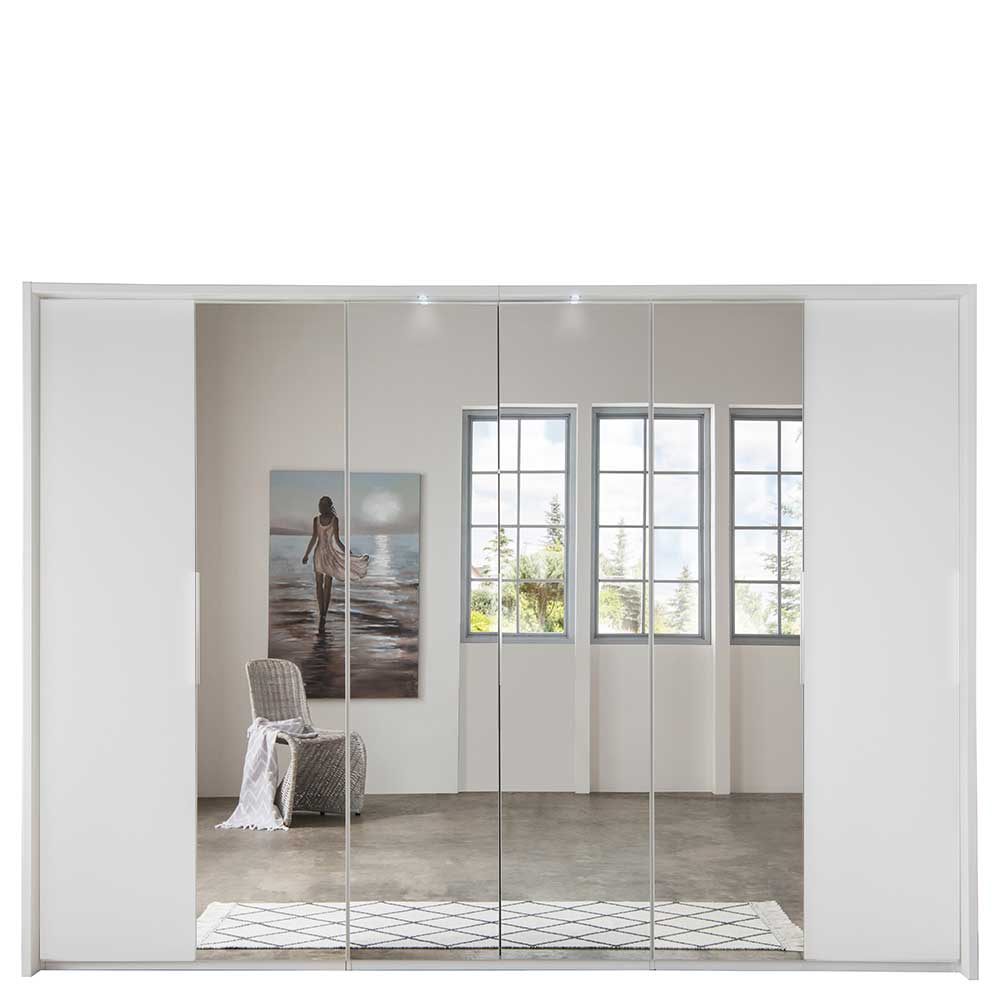 Weißer XL Kleiderschrank Potheka mit Spiegeltüren 300 cm breit
