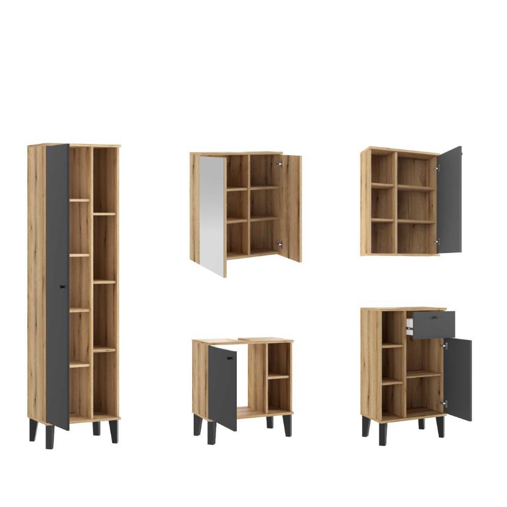 Badmöbel-Set Pattinos in modernem Design 33 cm tief (fünfteilig)