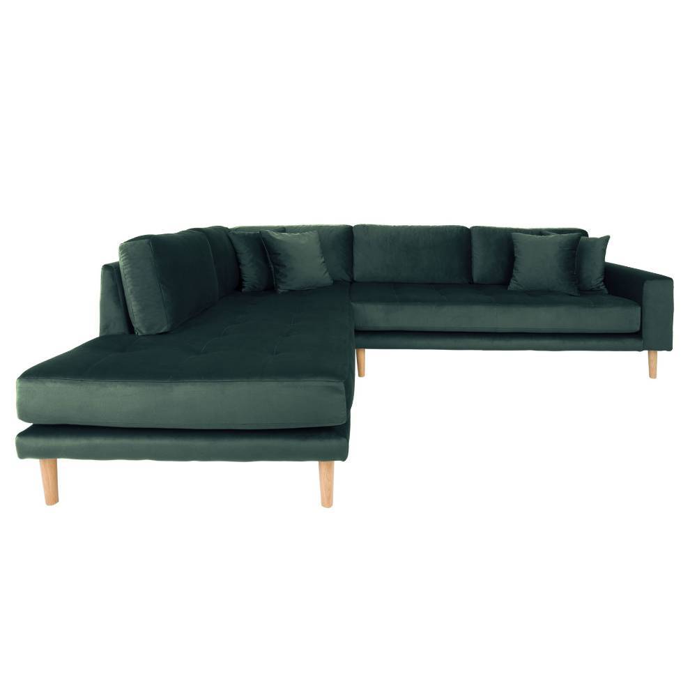 L Sofa Casiana in Dunkelgrün 257 cm breit